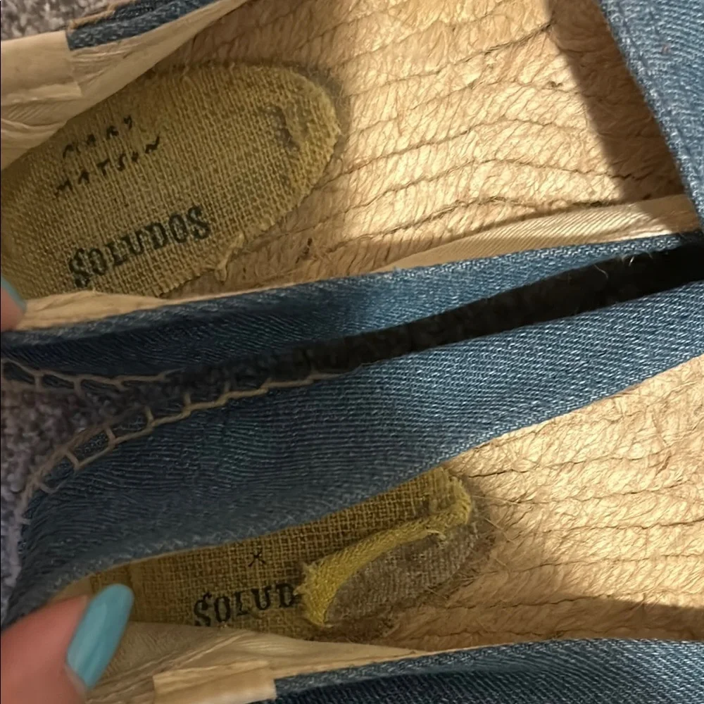 Soludos x Mary Matson Blue Denim Espadrilles w/ Flamingo and Duck Pool Floatie 9